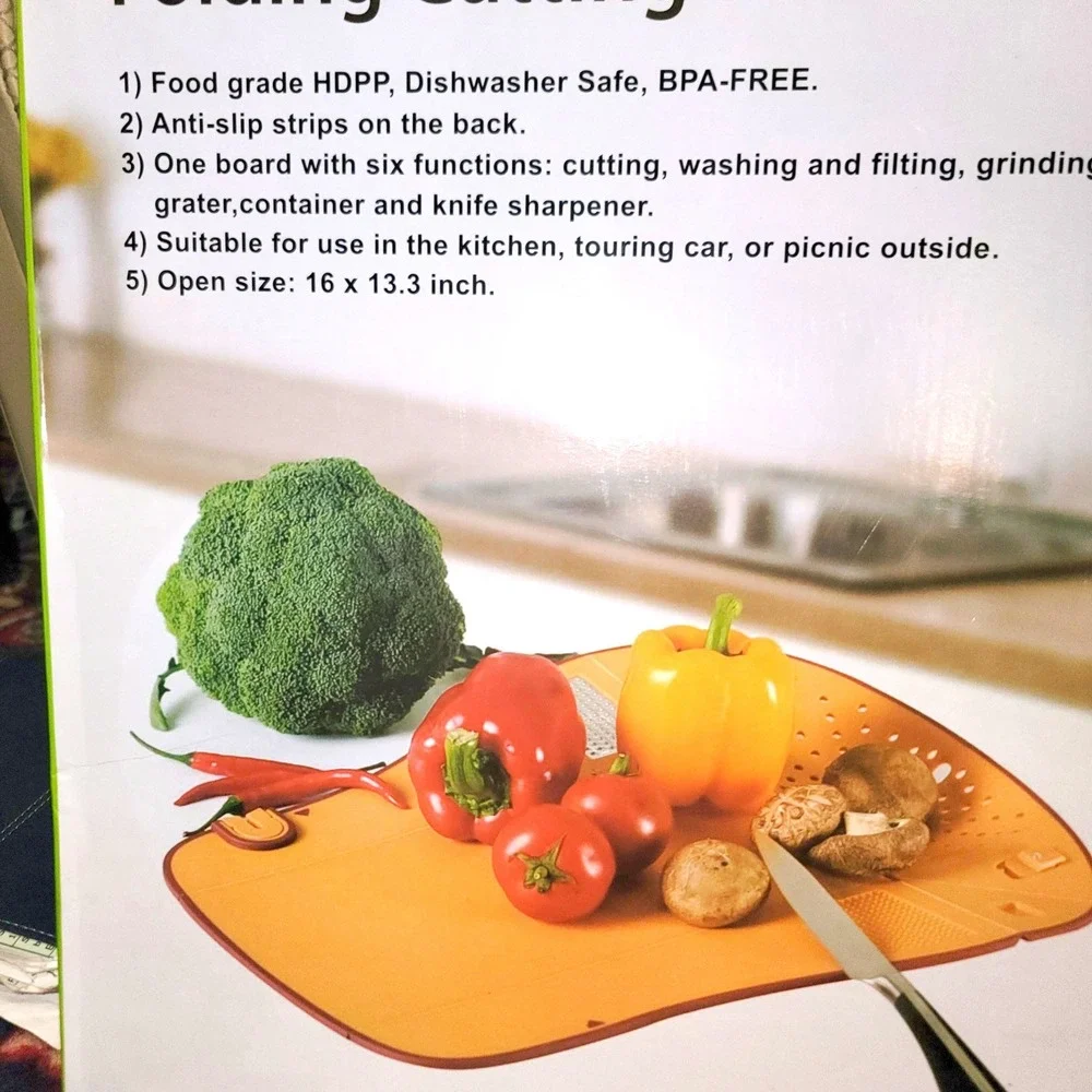 Multi Functional Folding Cutting Board BPA Free Chopping Grating Knife Sharpener